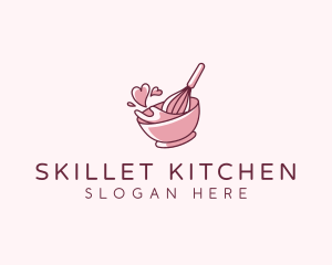 Whisk Bakery Heart logo design