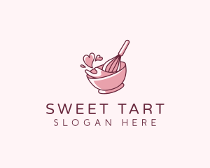 Whisk Bakery Heart logo design