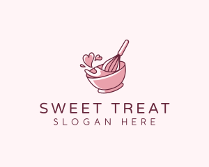 Whisk Bakery Heart logo design