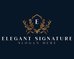 Elegant Deer Crest logo design