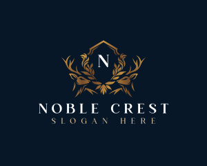 Elegant Deer Crest logo design