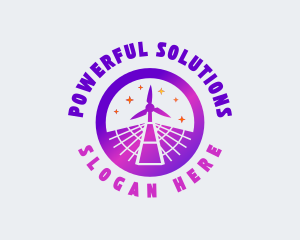 Solar Energy Windmill logo design