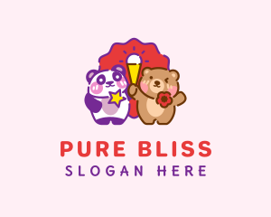 Bear & Panda Ice Cream logo design