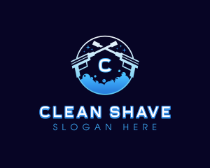 Pressure Wash Bubble Cleaning logo design