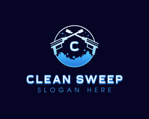 Pressure Wash Bubble Cleaning logo design