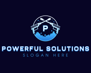 Pressure Wash Bubble Cleaning logo design