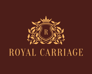 Crown Wreath Royal Shield logo design