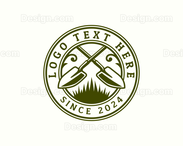 Gardening Shovel Landscaping Logo