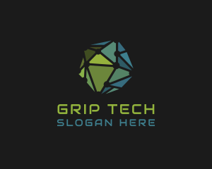 Geometric Tech Circuit logo design