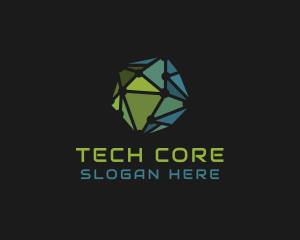 Geometric Tech Circuit logo design