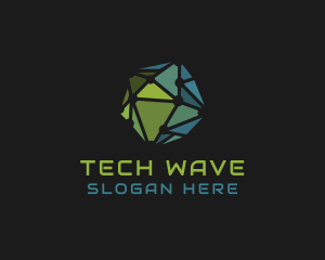 Geometric Tech Circuit logo design