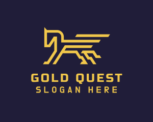 Gold Pegasus Wings logo design