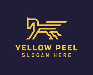 Gold Pegasus Wings logo design