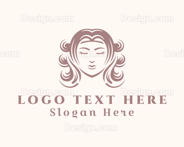 Stylish Hair Styling Lady Logo