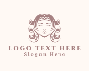 Stylish Hair Styling Lady Logo