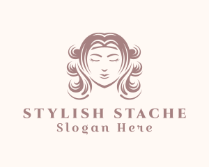 Stylish Hair Styling Lady logo design