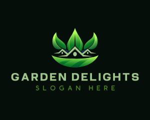 House Garden Leaves logo design