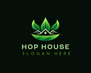 House Garden Leaves logo design