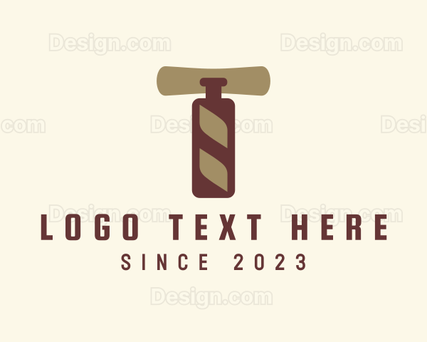 Liquor Corkscrew Letter T Logo