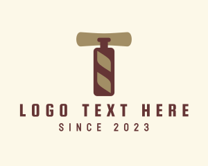 Liquor Corkscrew Letter T logo