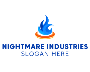 Industrial Fuel Flame logo design