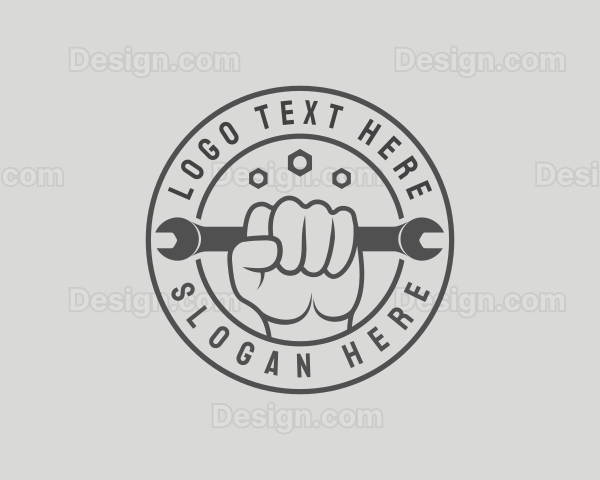 Hand Wrench Tool Logo