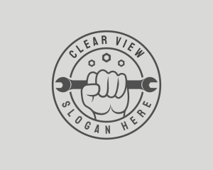 Hand Wrench Tool Logo