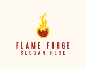 Flame Grilled Chicken logo design