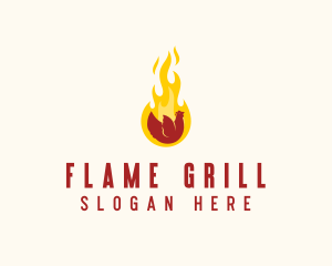 Flame Grilled Chicken logo design