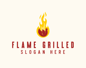 Flame Grilled Chicken logo design