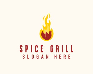 Flame Grilled Chicken logo design