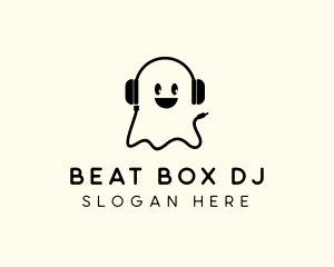 DJ Headphones Ghost logo design