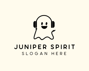 DJ Headphones Ghost logo design