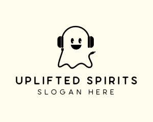 DJ Headphones Ghost logo design