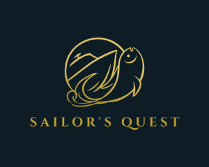 Premium Fishing Boat logo design