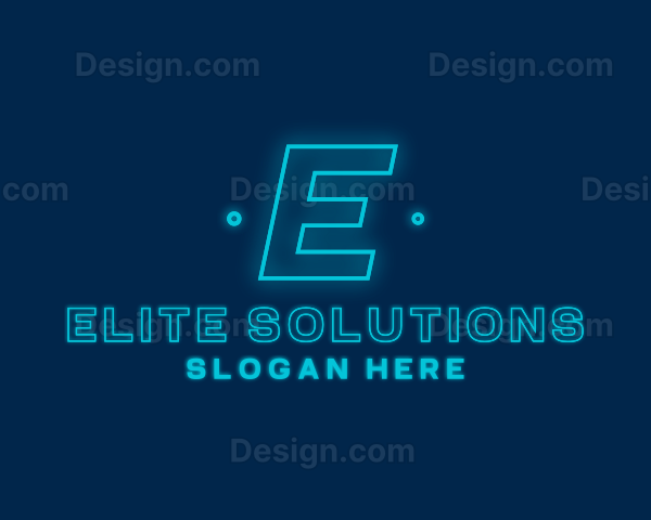 Neon Glow Tech Software Logo