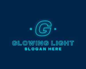 Neon Glow Tech Software logo design