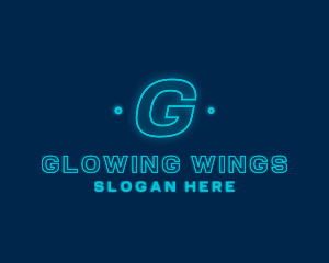 Neon Glow Tech Software logo design