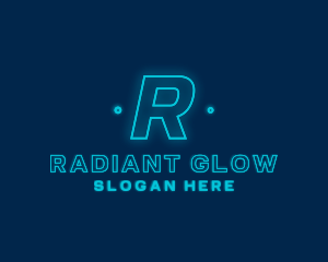 Neon Glow Tech Software logo design