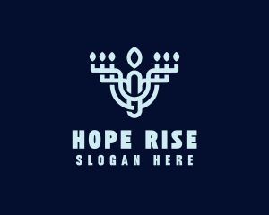 Hanukkah Jewish Candelabrum logo