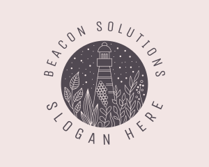 Nature Plant Lighthouse  logo design