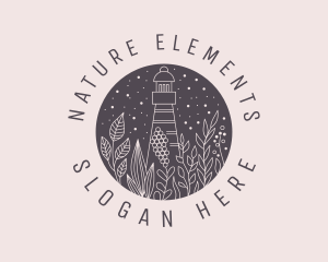 Nature Plant Lighthouse  logo design