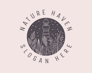 Nature Plant Lighthouse  logo design