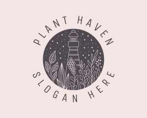 Nature Plant Lighthouse  logo design