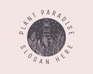 Nature Plant Lighthouse  logo design