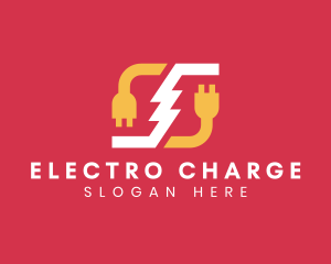 Lightning Energy Charging Plug logo design