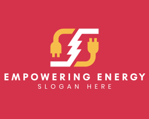 Lightning Energy Charging Plug logo design