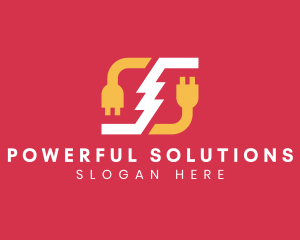 Lightning Energy Charging Plug logo design