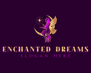 Fairy Woman Moon logo design