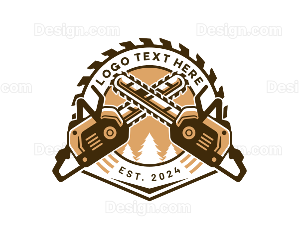 Sawmill Woodcutter Chainsaw Logo